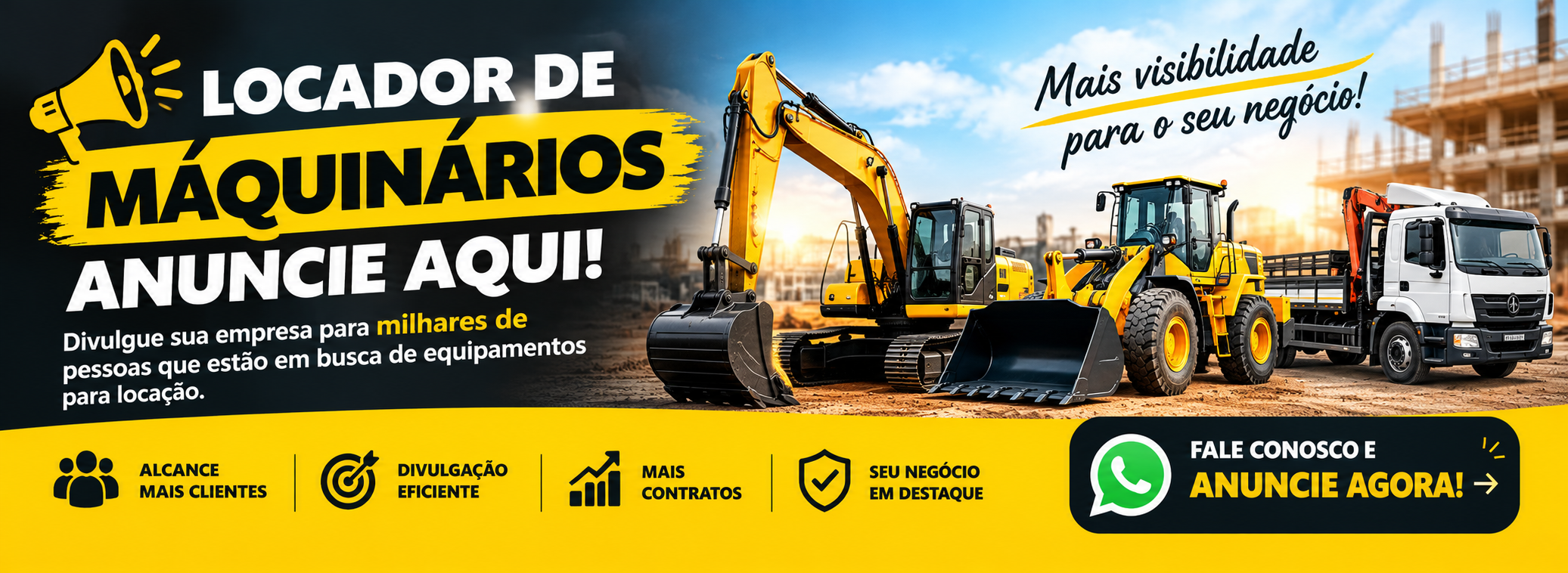 Locador de máquinas, anuncie no Ydealtec